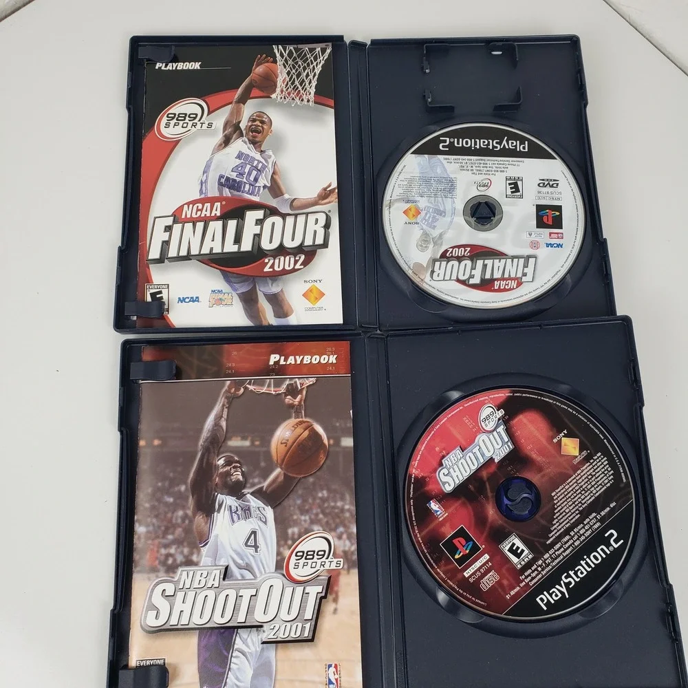 PS2 Basketball Bundle NCAA Final Four 2002 & NBA ShootOut 2001 989 Sports Sony
